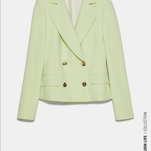 Zara small lime blazer with gold buttons - Picture 9 of 9